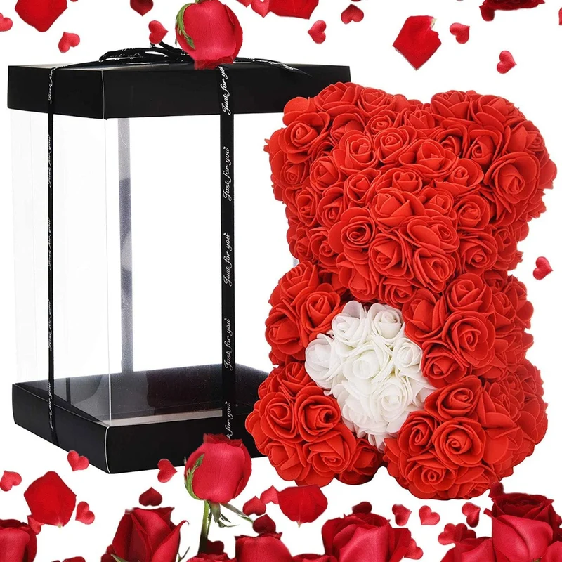 Orso di Fiori Artigianale Simbolo d'Amore per Eventi Indimenticabili Vari Colori