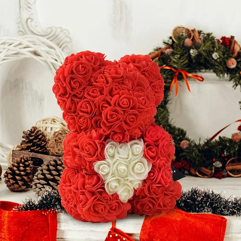 Orso di Fiori Artigianale Simbolo d'Amore per Eventi Indimenticabili Vari Colori