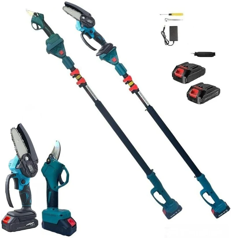 Kit Potatura 3 in 1 Motosega Forbice Asta Telescopica 21V