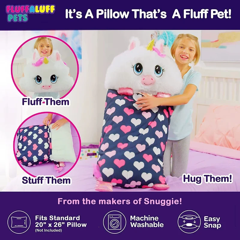 Fluffaluff Pets Peluche Cuscino 2 in 1 - 90cm Morbido