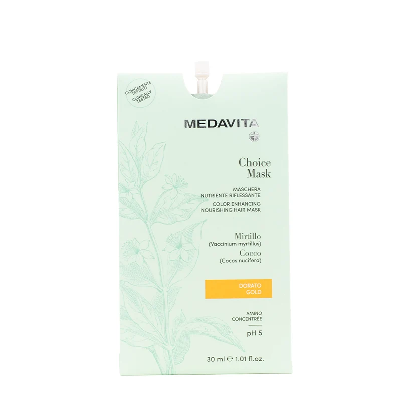 Medavita Lunghezze Choice Mask Gold 30ml - maschera nutriente riflessante dorato