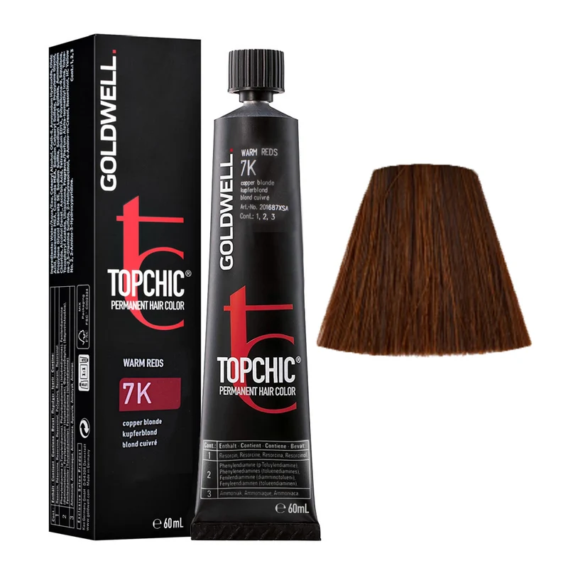Goldwell Topchic Tube 7K Copper Blonde 60ml - colore permanente in tubo