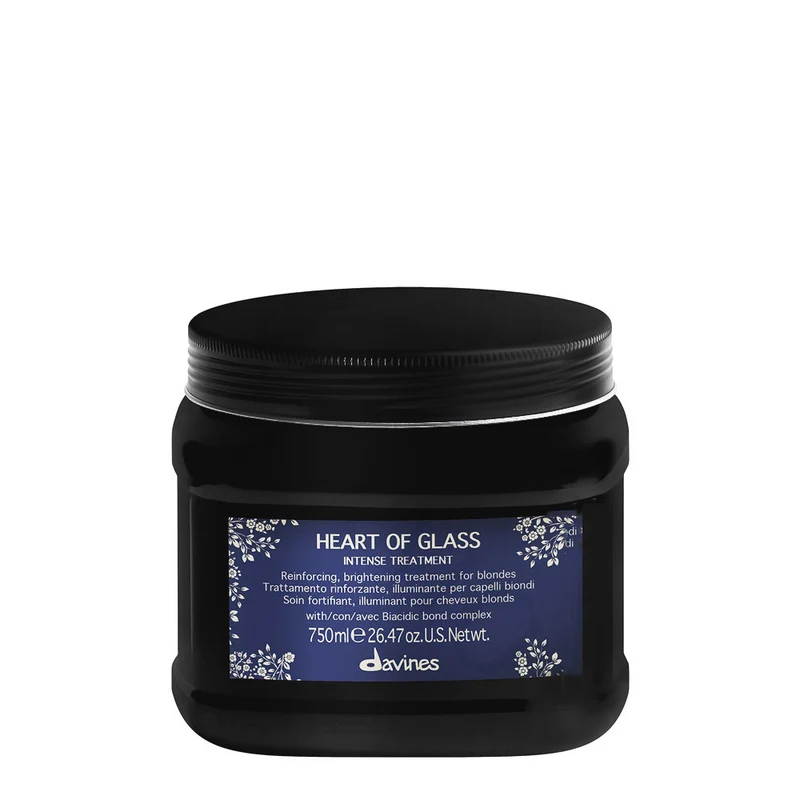 Davines Heart of Glass Intense Treatment 750ml - trattamento rinforzante e illuminante per capelli biondi