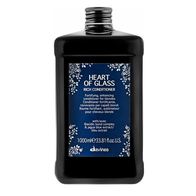 Davines Heart Of Glass Rich Conditioner 1000ml - balsamo fortificante e ravvivante per capelli biondi