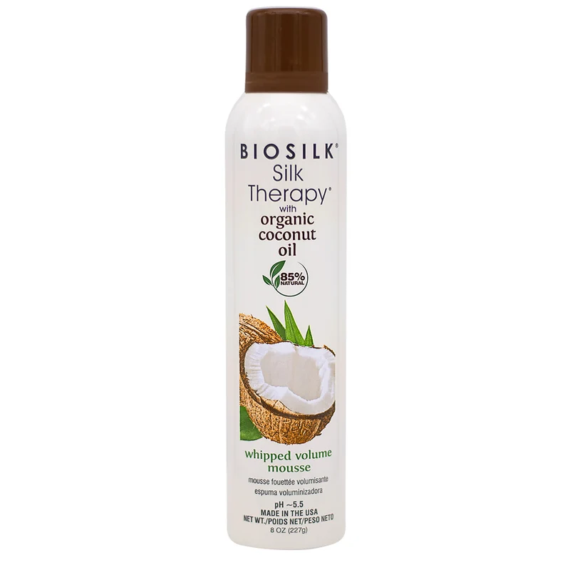 Biosilk Silk Therapy Whipped Volume Mousse With Coconut Oil 227gr - schiuma volumizzante