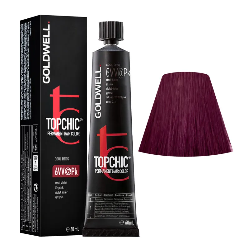 Goldwell Topchic Tube 6VV@Pk Metallic Violet Elumenated Pink 60ml - colore permanente in tubo