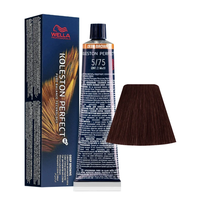 Wella Koleston Perfect Me+ Deep Browns 5/75 Castano Chiaro Sabbia Mogano 60ml - colorazione permanente