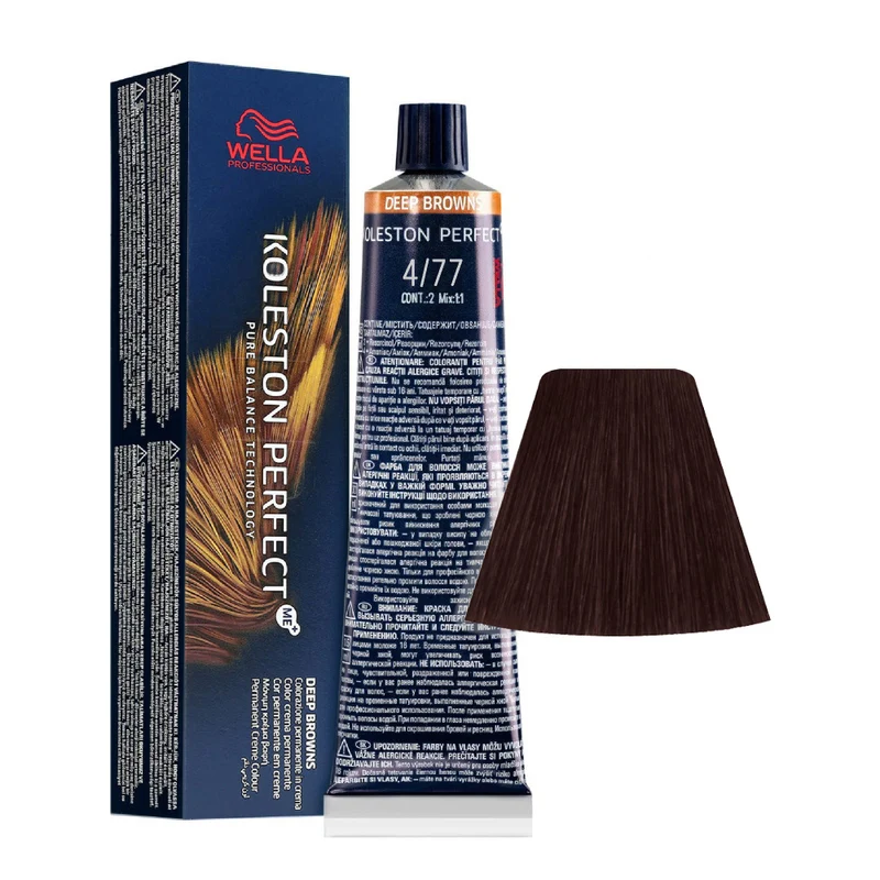 Wella Koleston Perfect Me+ Deep Browns 4/77 Castano Medio Sabbia Intenso 60ml - colorazione permanente