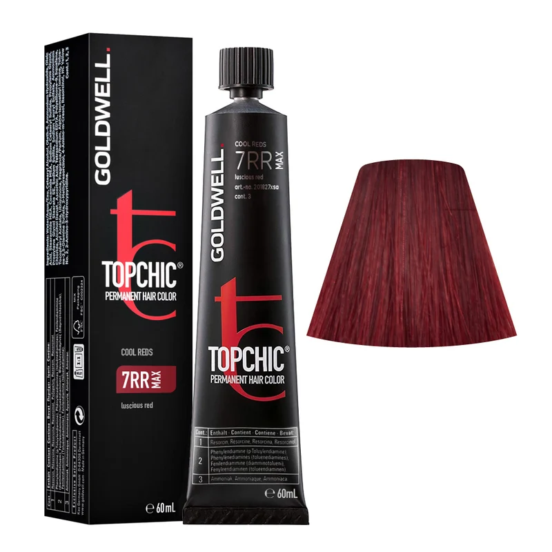 Goldwell Topchic Tube 7RR Max Luscious Red 60ml - colore permanente in tubo