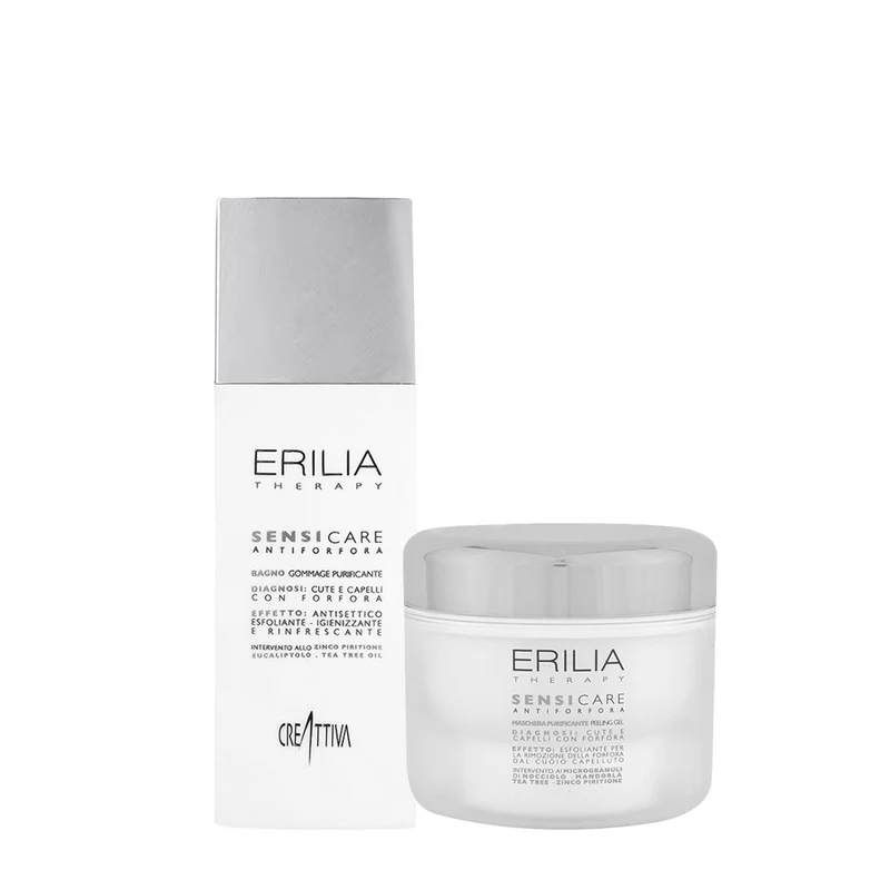 Creattiva Erilia Sensicare Antiforfora Bagno Purificante 250ml Maschera Purificante Peeling Gel 200ml