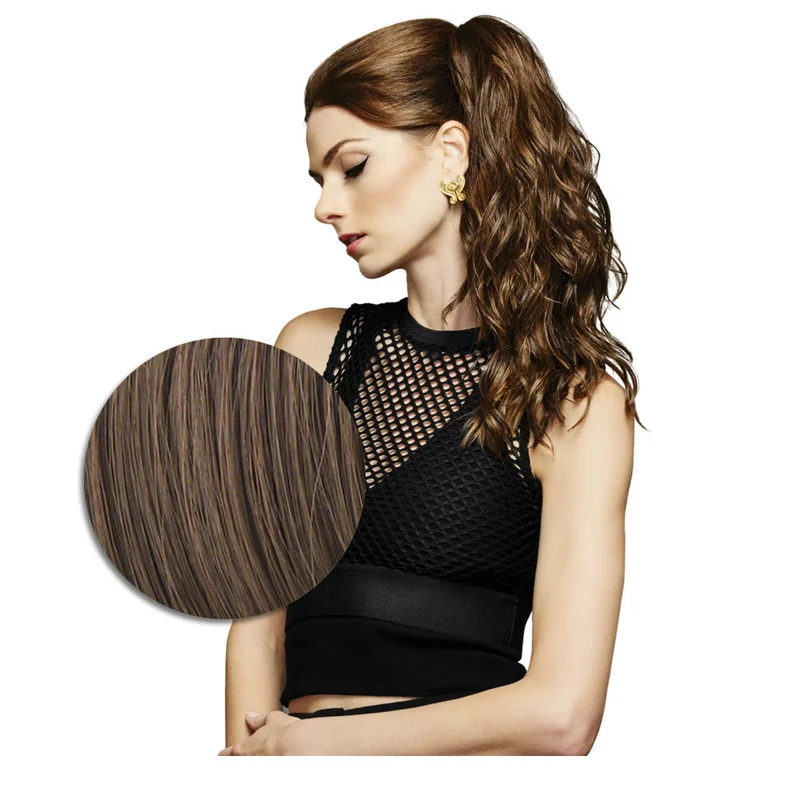 Hairdo Coda con Onde con Mollettone Castano Chiaro Dorato 46cm - coda onde