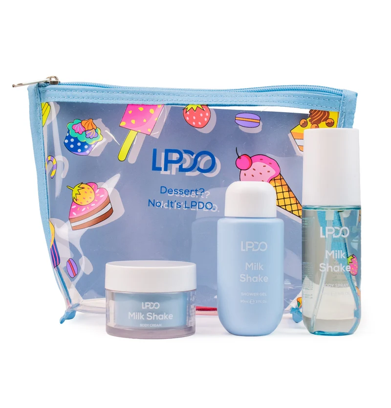 LPDO KIT MILK SHAKE - BODY SPRAY 190ML - SHOWER GEL 90ML - BODY CREAM 50ML
