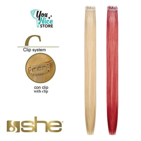 1 fascia extension professionali SHE one clip 40-45 cm 5 gr Capelli lisci mesciati
