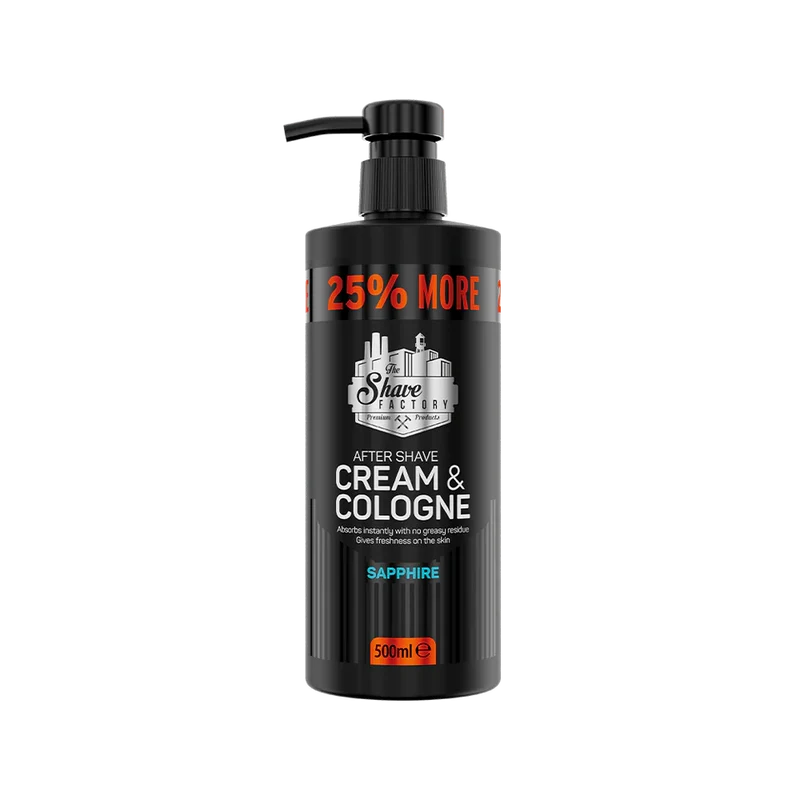 THE SHAVE FACTORY AFTER SHAVE CREAM & COLOGNE SAPPHIRE 2IN1 500ML