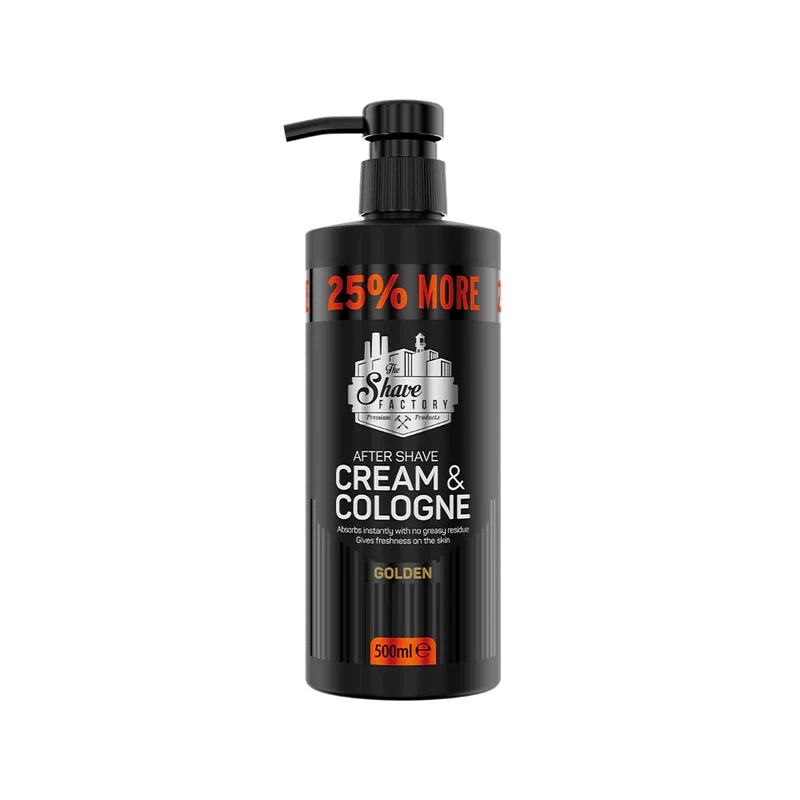 THE SHAVE FACTORY AFTER SHAVE CREAM & COLOGNE GOLDEN 2IN1 500ML
