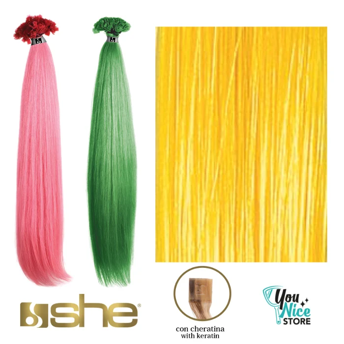 10 ciocche extension professionali a cheratina SHE 50-55cm colorate fantasy