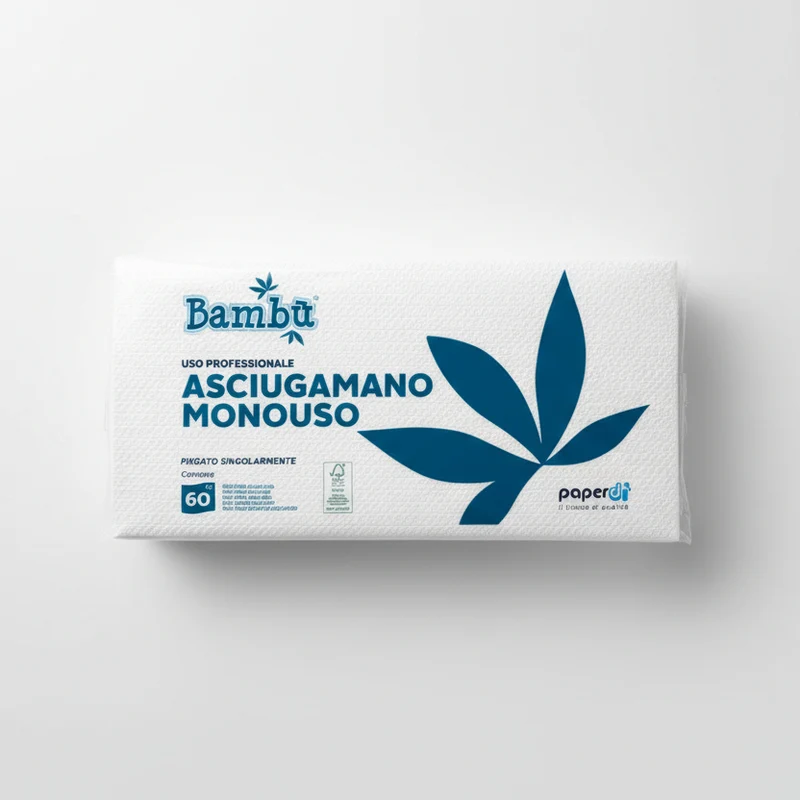 BAMBU' ASCIUGAMANO MONOUSO PURA CELLULOSA 34x68CM