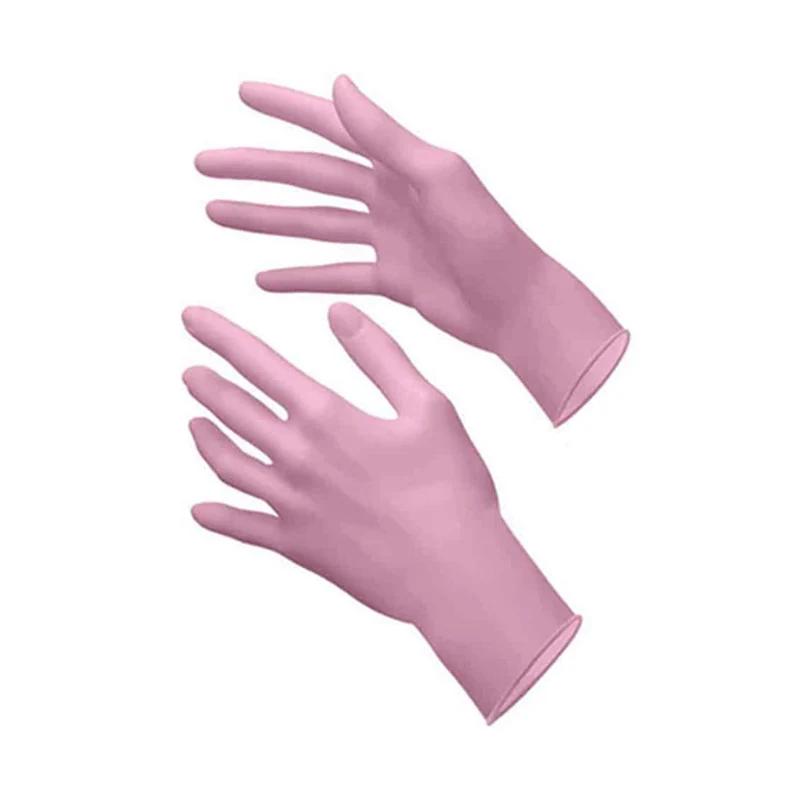 Guanti nitrile rosa senza polvere 100 pz