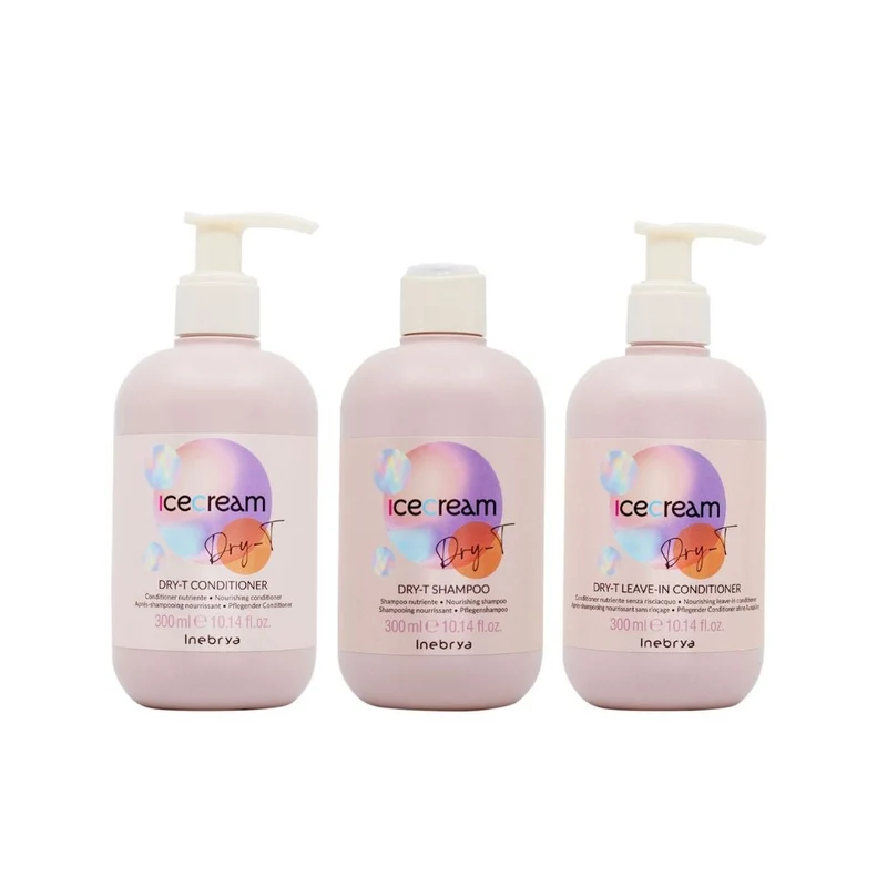 INEBRYA KIT DRY-T SHAMPOO 350ML + CONDITIONER NUTRIENTE SENZA RISCIACQUO 300ML + CONDITIONER NUTRIENTE DRY-T 300ML