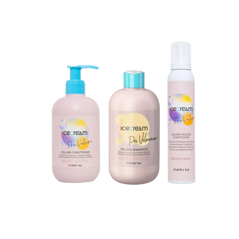 INEBRYA KIT VOLUME SHAMPOO 300ML + CONDITIONER 300ML + MOUSSE 300ML