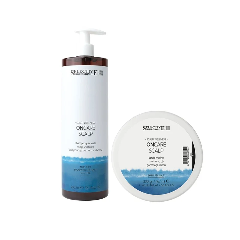 SELECTIVE KIT SCALP SHAMPOO PER CUTE 950ML + SCRUB MARINO 200GR