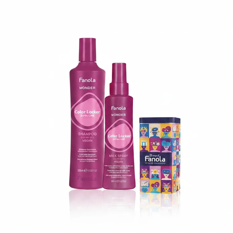 FANOLA KIT WONDER COLOR LOCKER SHAMPOO 350ml+ MILK SPRAY 195ML + OMAGGIO LATTA