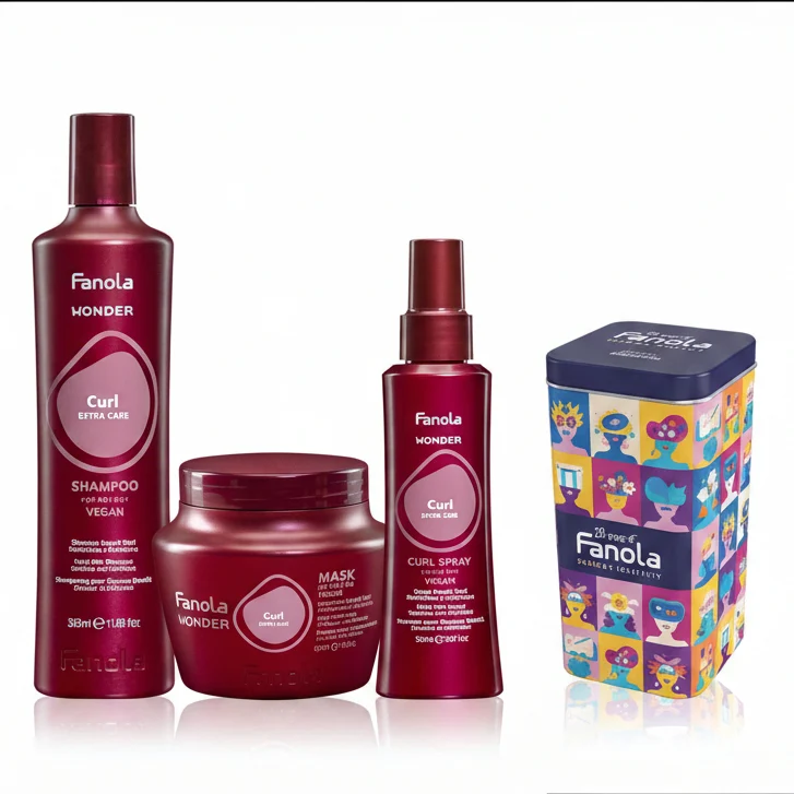 FANOLA KIT WONDER CURL SHAMPOO 350ML + MASCHERA 500ML + SPRAY RICCI + OMAGGIO LATTA