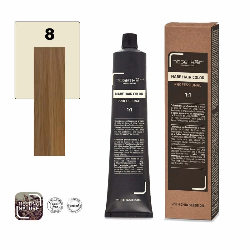 Nabe’ Hair Color Vegan nr. 8 Biondo Chiaro Naturale Togethair 100 ml