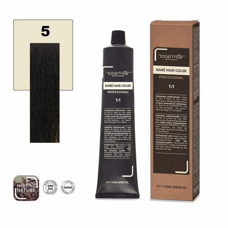 Nabe’ Hair Color Vegan nr. 5 Castano Chiaro Naturale Togethair 100 ml