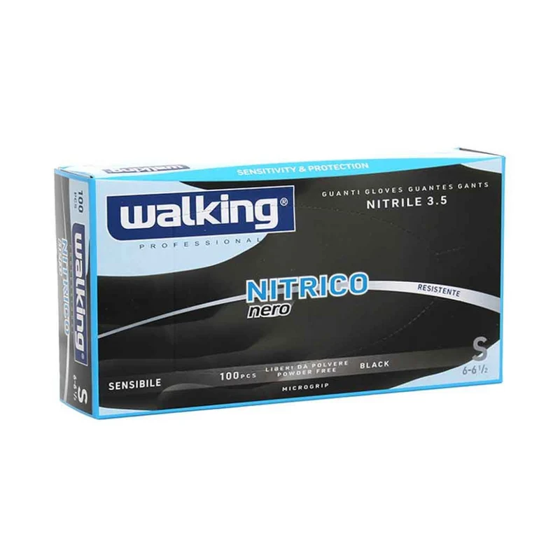 Walking nitrico guanti in nitrile nero taglie S-M-L
