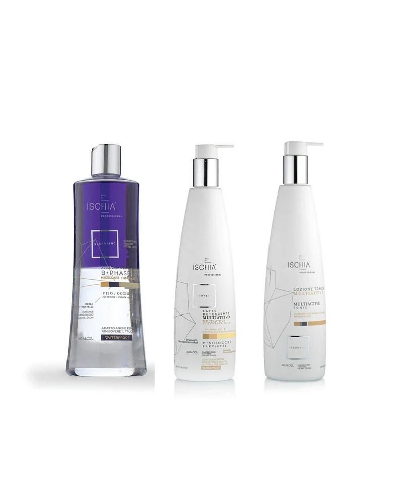 SALI DI ISCHIA KIT DETERSIONE VISO TONICO 500ML+ LATTE 500ML + STRUCCANTE 500ML