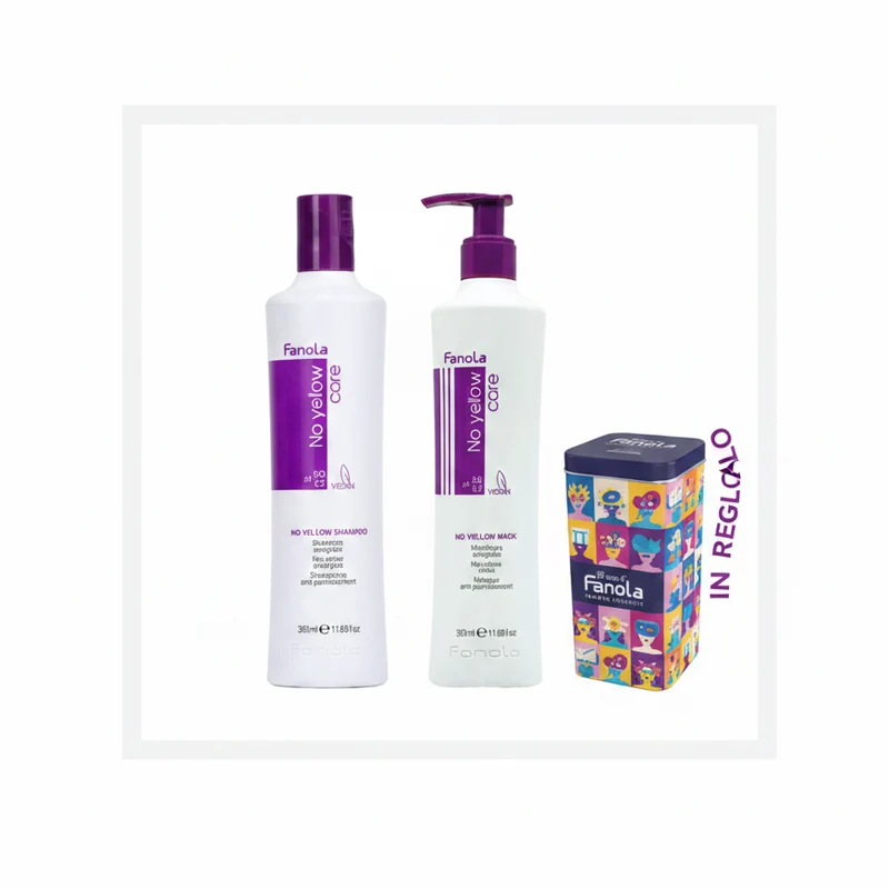 FANOLA KIT NO YELLOW SHAMPOO 350ML + MASCHERA 350ML + OMAGGIO LATTA