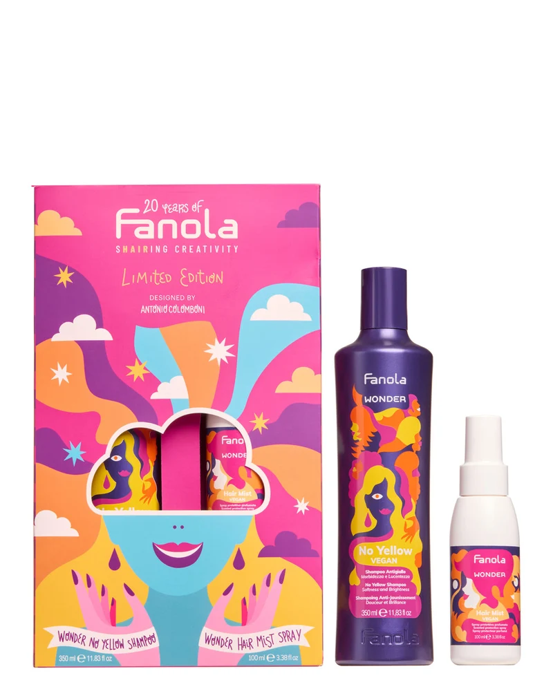 FANOLA SHAIRING CREATIVITY LIMITED EDITION SHAMPOO NO YELLOW 350ML+ HAIR MIST SPRAY 100ML