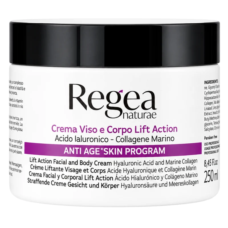 REGEA - Crema viso e corpo lift action acido ialuronico e collagene marino 250 ml