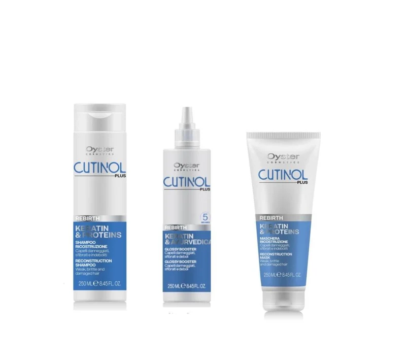 OYSTER KIT REBIRTH RICOSTRUTTORE RIMPOLPANTE E LUCIDANTE SHAMPOO 250ML GLOSSY 250ML, MASCHERA 250ML