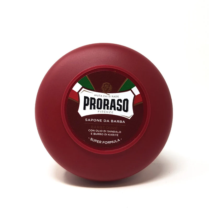 Sapone da Barba Sandalo e Karite Proraso Linea Rossa ciotola 150 ml.