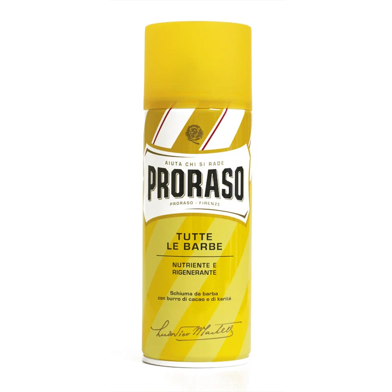 Schiuma da Barba Burro Cacao e Karite Proraso Linea Gialla 400 ml.