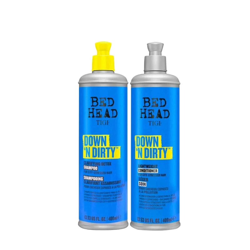 TIGI BED HEAD DOWN'N DIRTY SHAMPOO 400ML + CONDITIONER 400ML