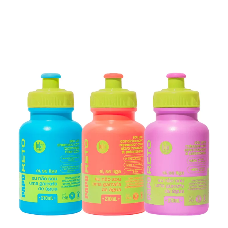 Lola From Rio Papo Reto Shampoo 270ml Condicionador 270gr Mascara Fluida 270ml