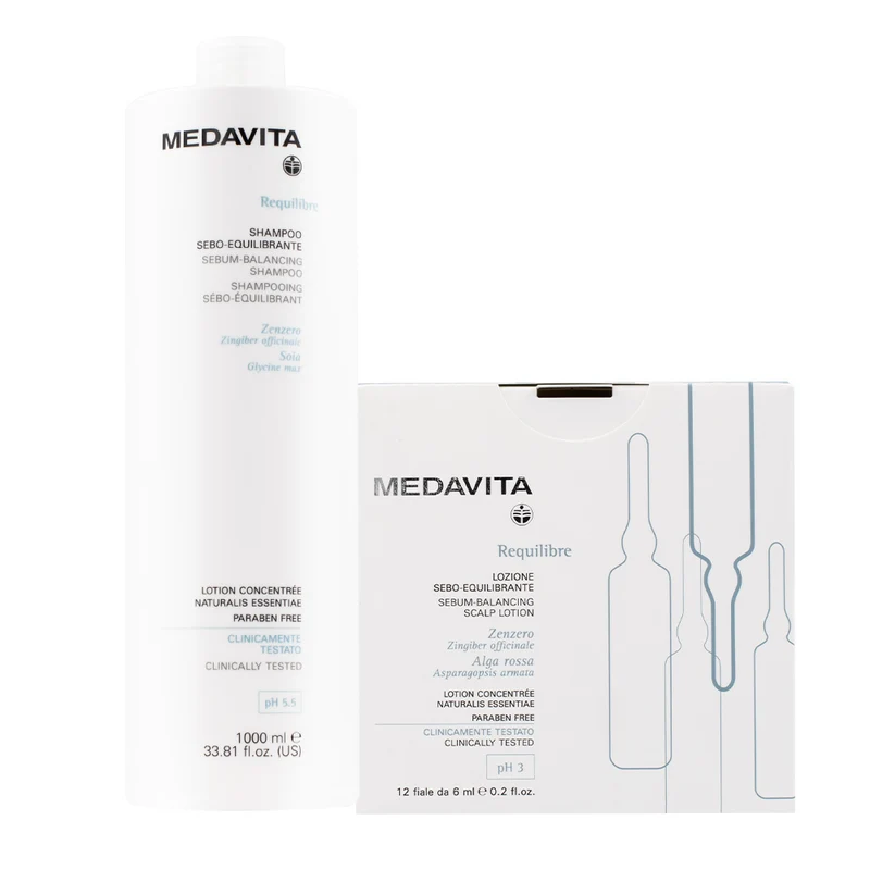 Medavita Requilibre Shampoo Sebo Equilibrante 1000ml e Fiale 12x6ml