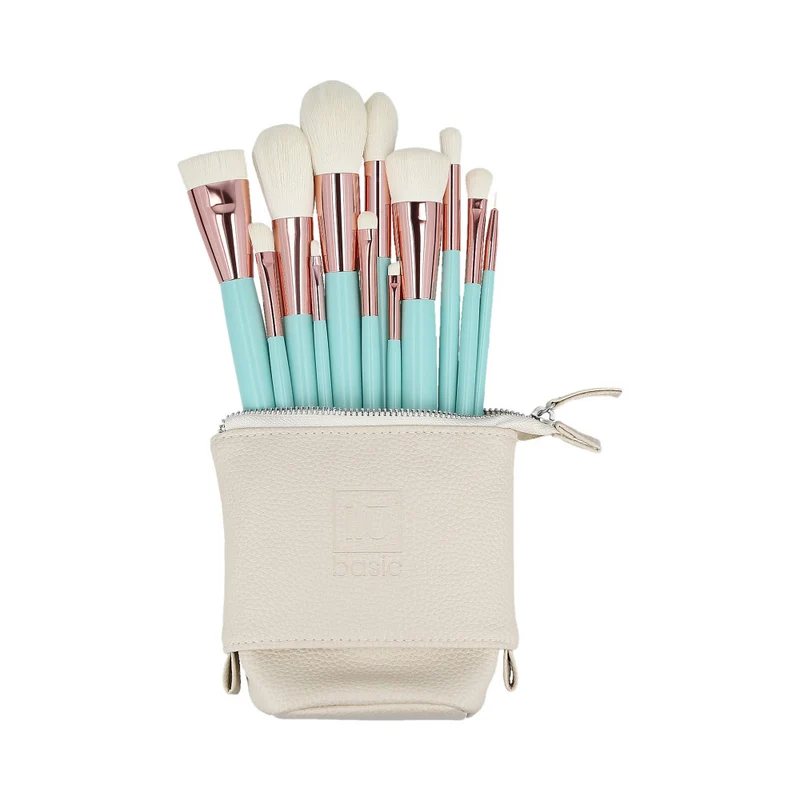 ilū Makeup Brushes 12pz + Case Set Turchese - set di pennelli