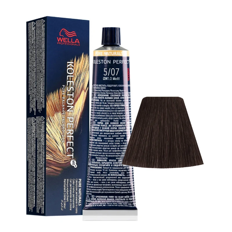 Wella Koleston Perfect Me+ Pure Naturals 5/07 Castano Chiaro Naturale Sabbia 60ml - colorazione permanente