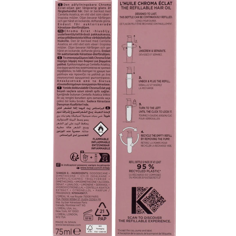Kerastase Chroma Absolu L'Huile Chroma Éclat Refill 75ml - ricarica olio capelli colorati