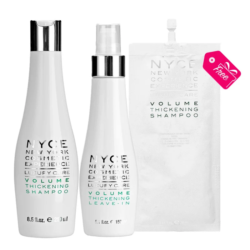 Nyce Luxury Care Volume Thickening Shampoo 250ml Leave In 150ml + Volume Thickening Shampoo 20ml OMAGGIO