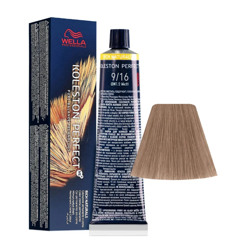 Wella Koleston Perfect Me+ Rich Naturals 9/16 Biondo Chiarissimo Cenere Violetto 60ml - colorazione permanente