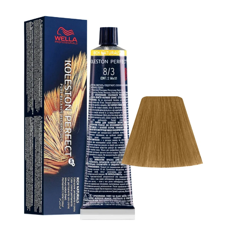 Wella Koleston Perfect Me+ Rich Naturals 8/3 Biondo Chiaro Dorato 60ml - colorazione permanente