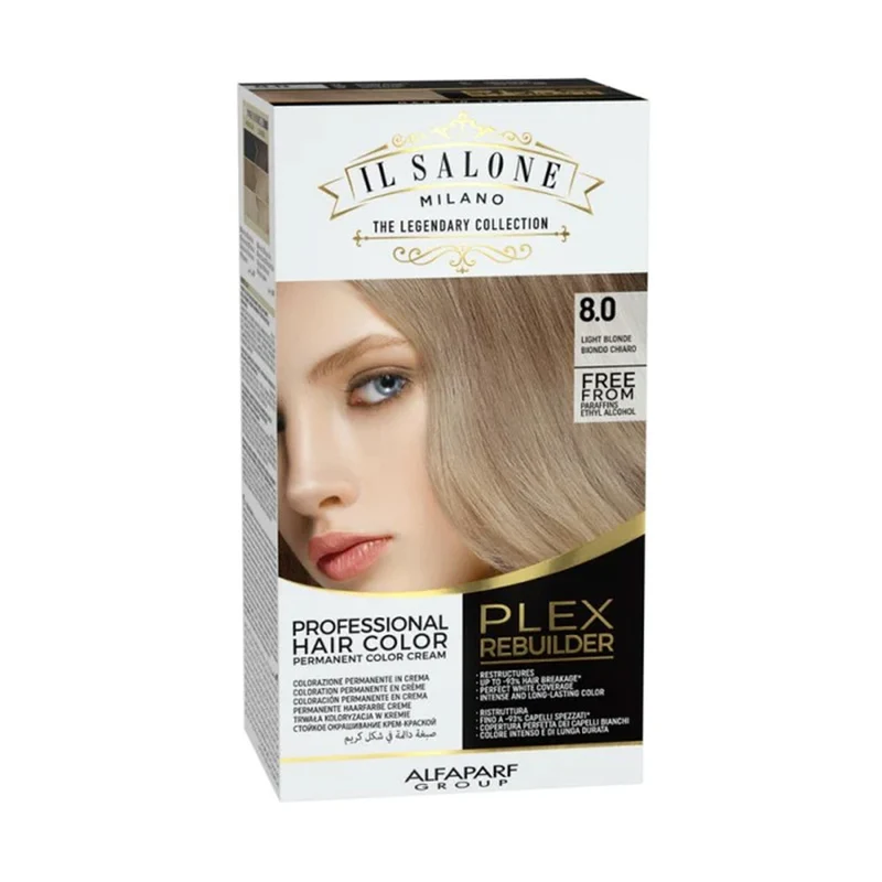 Alfaparf Milano Il Salone Plex Rebuilder Color Kit 8.0 Biondo Chiaro - colorazione permanente in crema