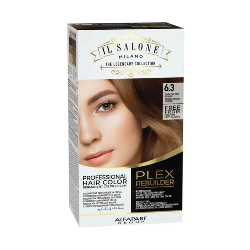 Alfaparf Milano Il Salone Plex Rebuilder Color Kit 6.3 Biondo Scuro Dorato - colorazione permanente in crema
