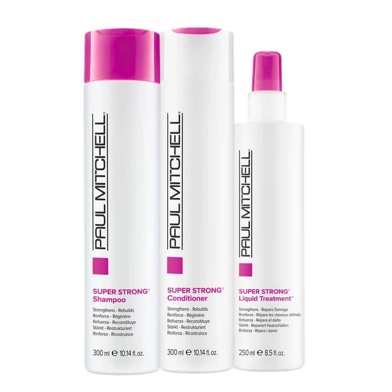 Paul Mitchell Super Strong Shampoo 300ml Conditioner 300ml Liquid Treatment 250ml