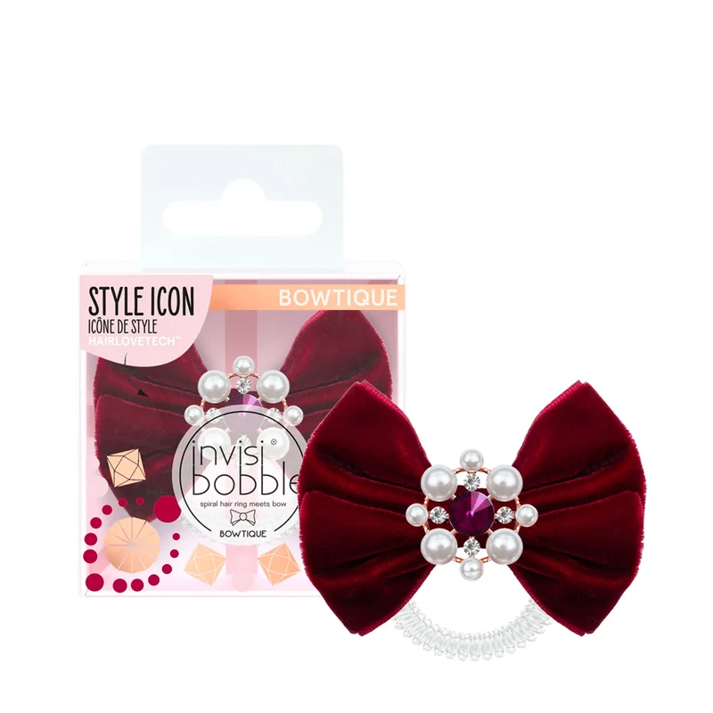 Invisibobble Bowtique British Royal Take a Bow - elastico a spirale con fiocchetto
